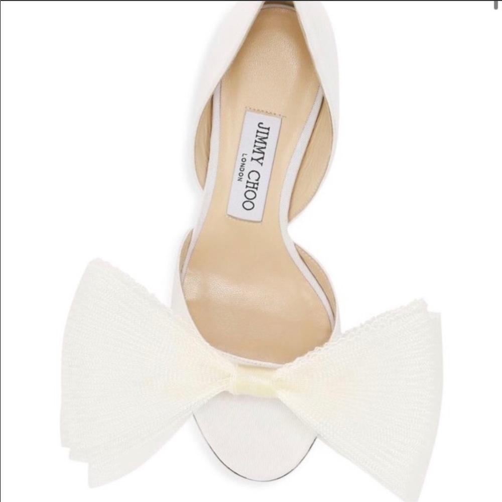 Jimmy Choo Bridal Mesh Bow Heels